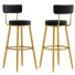 Barhocker Homary Tall Round Black Velvet Upholstery - Sabirjanov