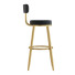 Barhocker Homary Tall Round Black Velvet Upholstery - Sabirjanov