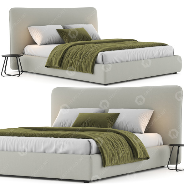 Lit et tables de chevet Caccaro Toffee modèle 3D