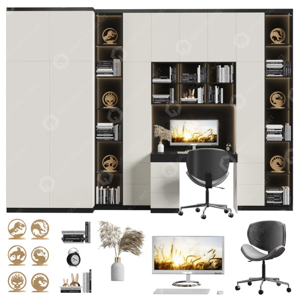 Espacio de trabajo Furniture Composition 008 Modelo 3D