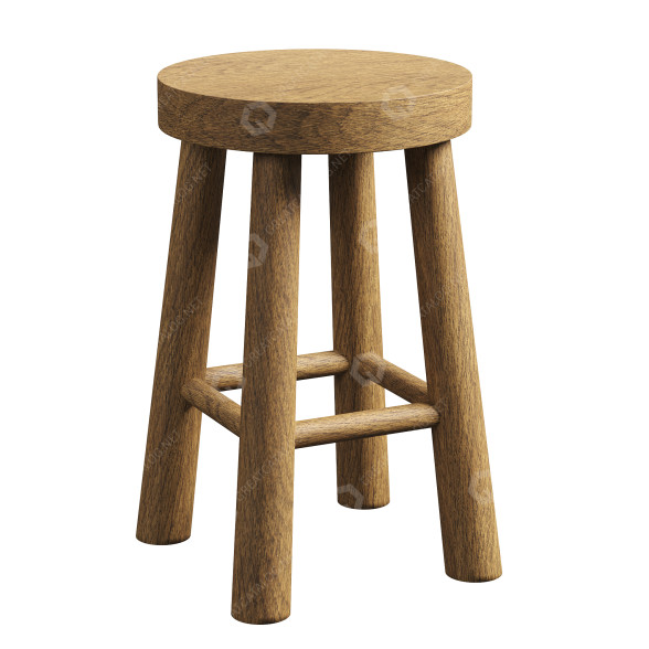 Taburete Granit Teak Large Modelo 3D