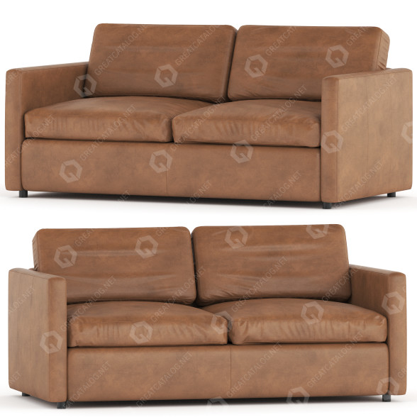Диван West Elm Harris Leather 3D модель