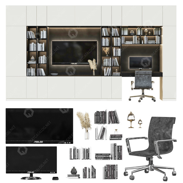 Living Room Display Cabinet 3D model