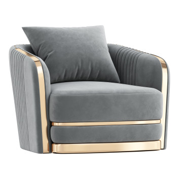 Sessel  Balmain Blush Velvet Gold 3D-Modell