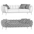 Sofa Homary Modern Green Velvet Upholstered Gold Stainless Steel Base - Farid3d