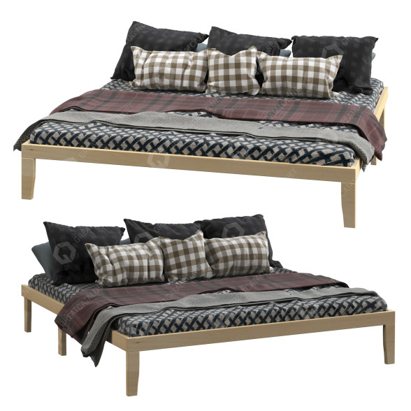 Кровать Harlow Solid Wood 3D модель