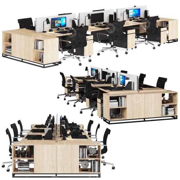 Arbeitsbereich Office Furniture Set 01 3D-Modell