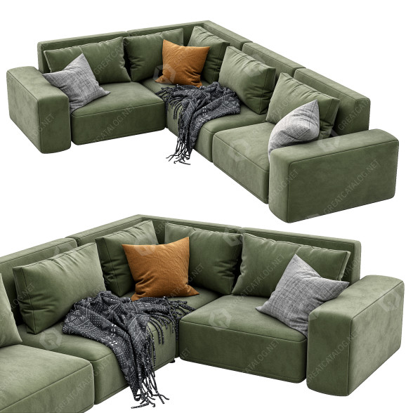 Sofa Dienne Salotti Cross Green 3D model
