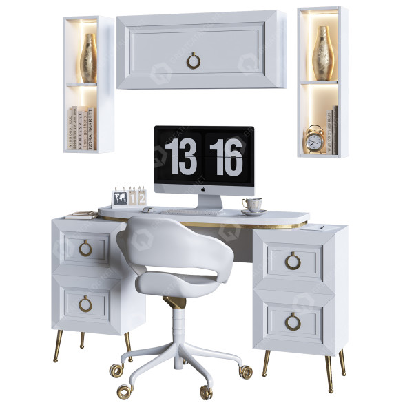 Przestrzeń robocza Desk Set model 3D