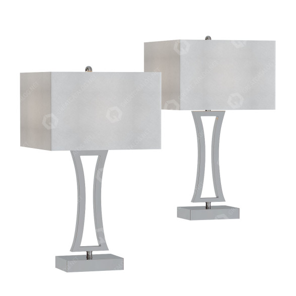 Lámpara de mesa Lamps Plus Roxie Brushed Nickel Metal Modelo 3D