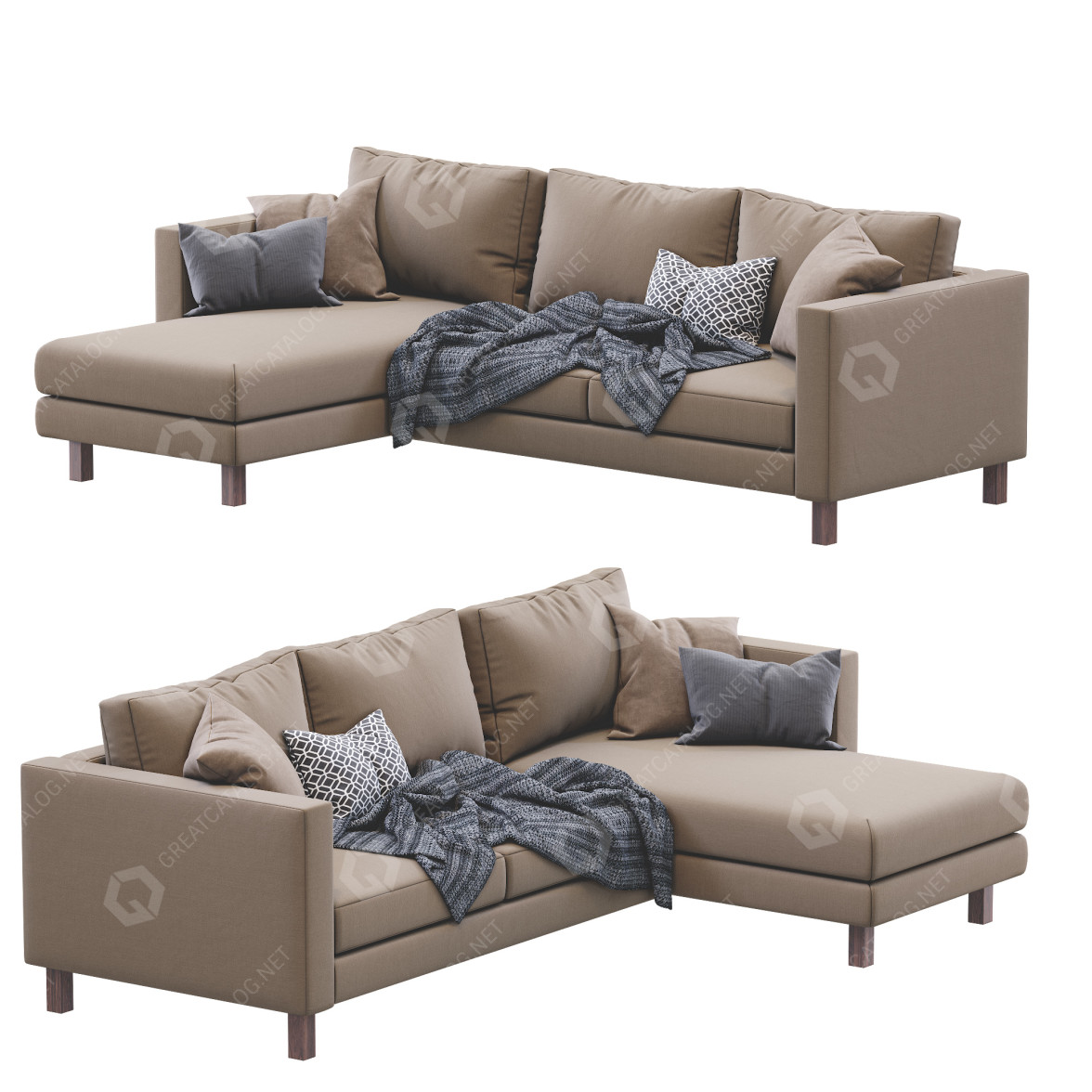Sofa IKEA Karlstad Beige 3D model GreatCatalog 15040