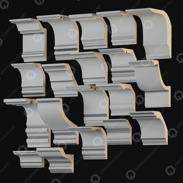 Formteile Cornice Set 3 20 Model 3D-Modell