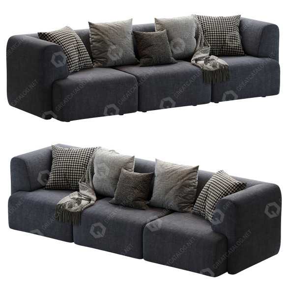 Sofa Sancal Duo Black 3D-Modell