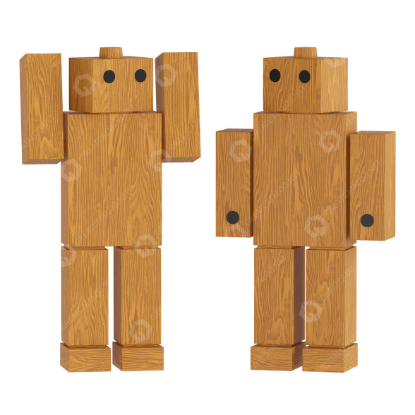 Игрушка Wooden Robots 3D модель