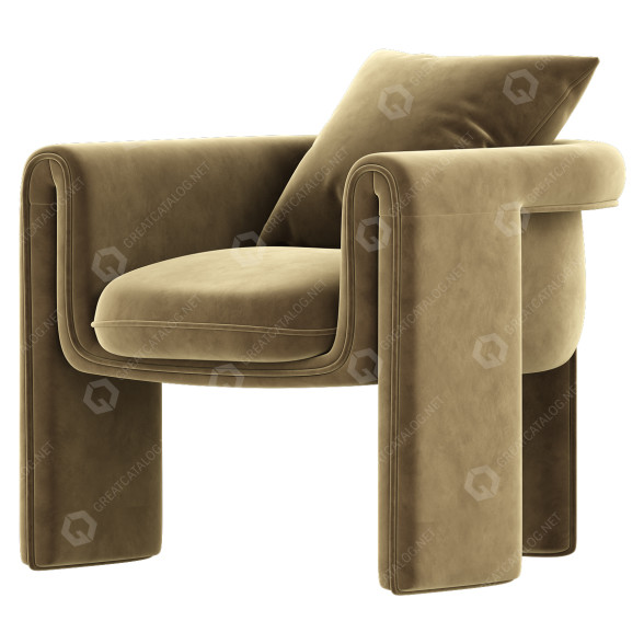 Armchair Floria Velvet 3D model