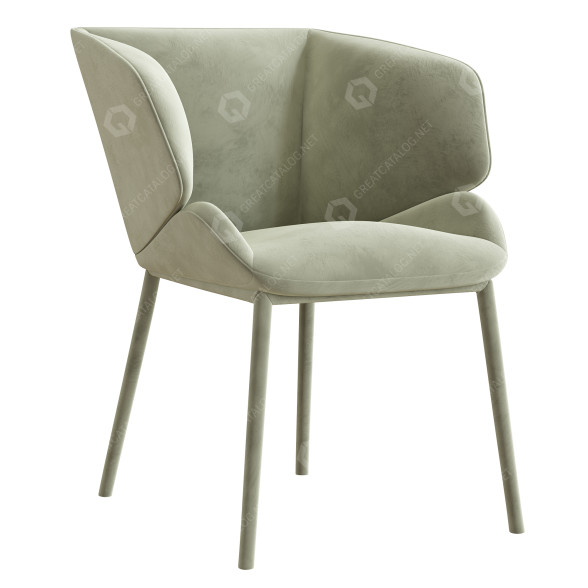 Chair Natuzzi Italia Rose Dining 3D model