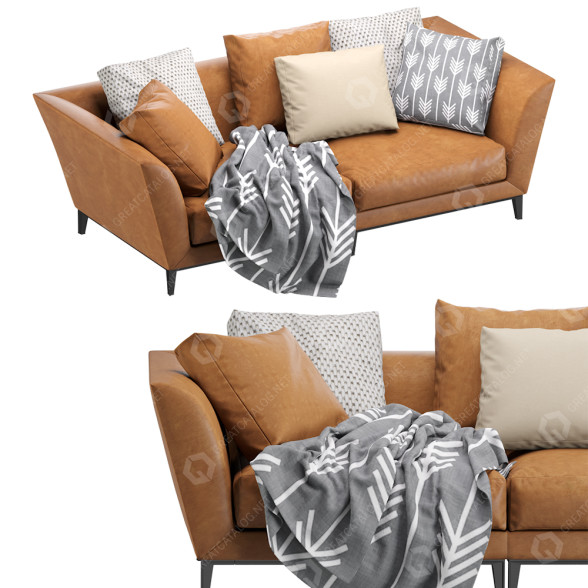Sofa Flexform Weston Leather 3D-Modell