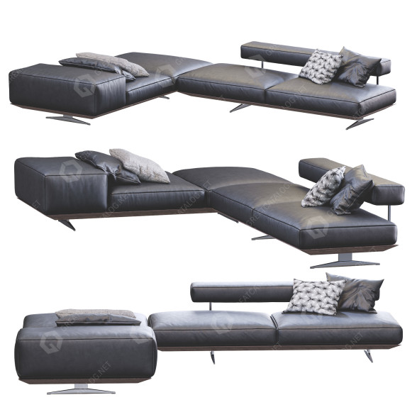Sofa Flexform Leather Wing 3D model