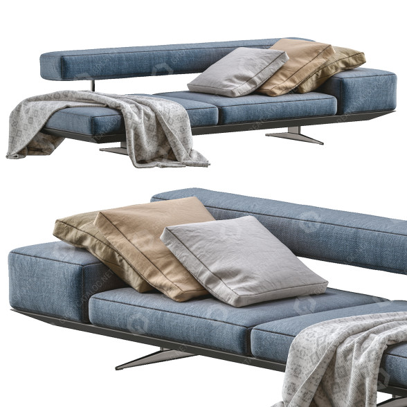 Sofa Flexform Wing Blue 3D-Modell
