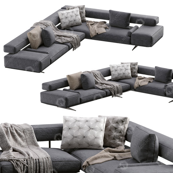 Диван Flexform Wing Grey 3D модель