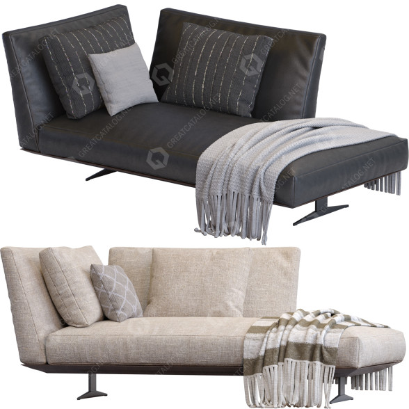 Couch Flexform Evergreen Leather 3D model