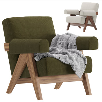 Fotel  Phantom Hands Project Chandigarh Upholstered Easy Model 3D
