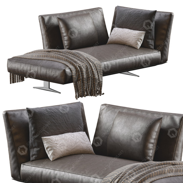 Couch Flexform Evergreen Leather Lounge 3D model
