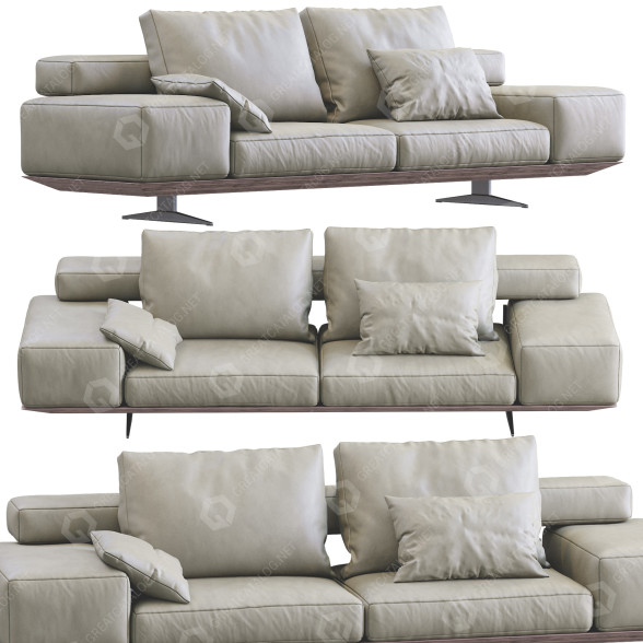Sofa Flexform Wing Leather 3D model