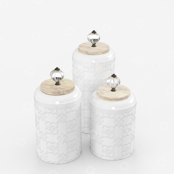 Банки Ceramic White 3D модель
