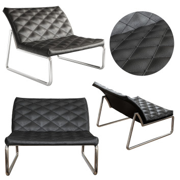 Armchair  Leather Black 3D model