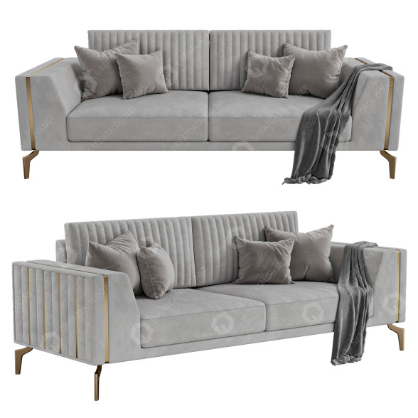 Sofá Cadde Yildiz Lauren Gold Kanepe Modelo 3D