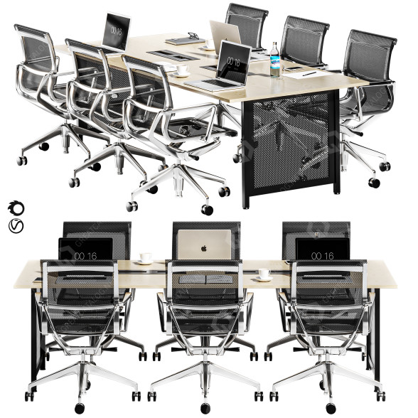 Espacio de trabajo Office Set Modelo 3D