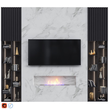 Jednostka ścienna TV  Modern 02 Model 3D