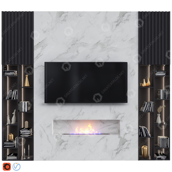 Pared de TV Modern 02 Modelo 3D