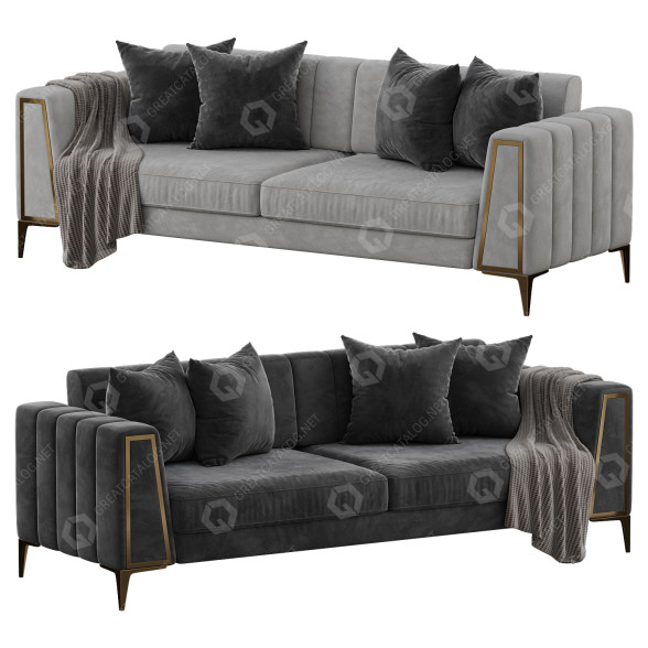 Sofá Cadde Yildiz Alanis Gold Modelo 3D