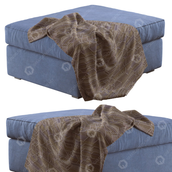 Ottoman IKEA Kivik Blue modèle 3D