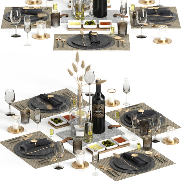 Mesa Servida Conjunto 11 Modelo 3D