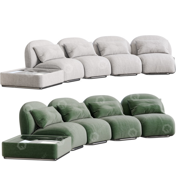 Sofa and Coffee Table Tacchini Victoria 3D model