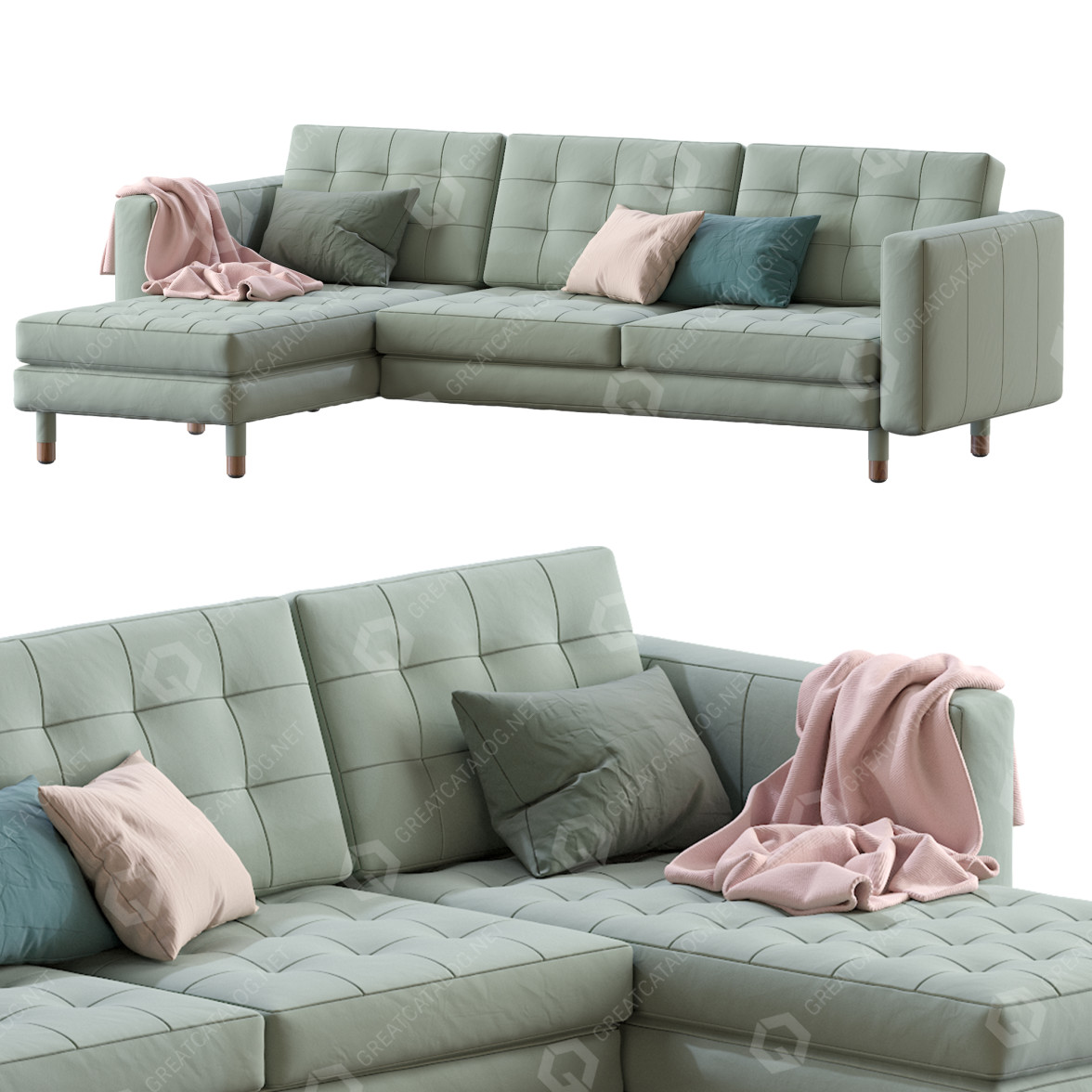 IKEA LANDSKRONA ソファ Sofa IKEA Landskrona Light Green 3D