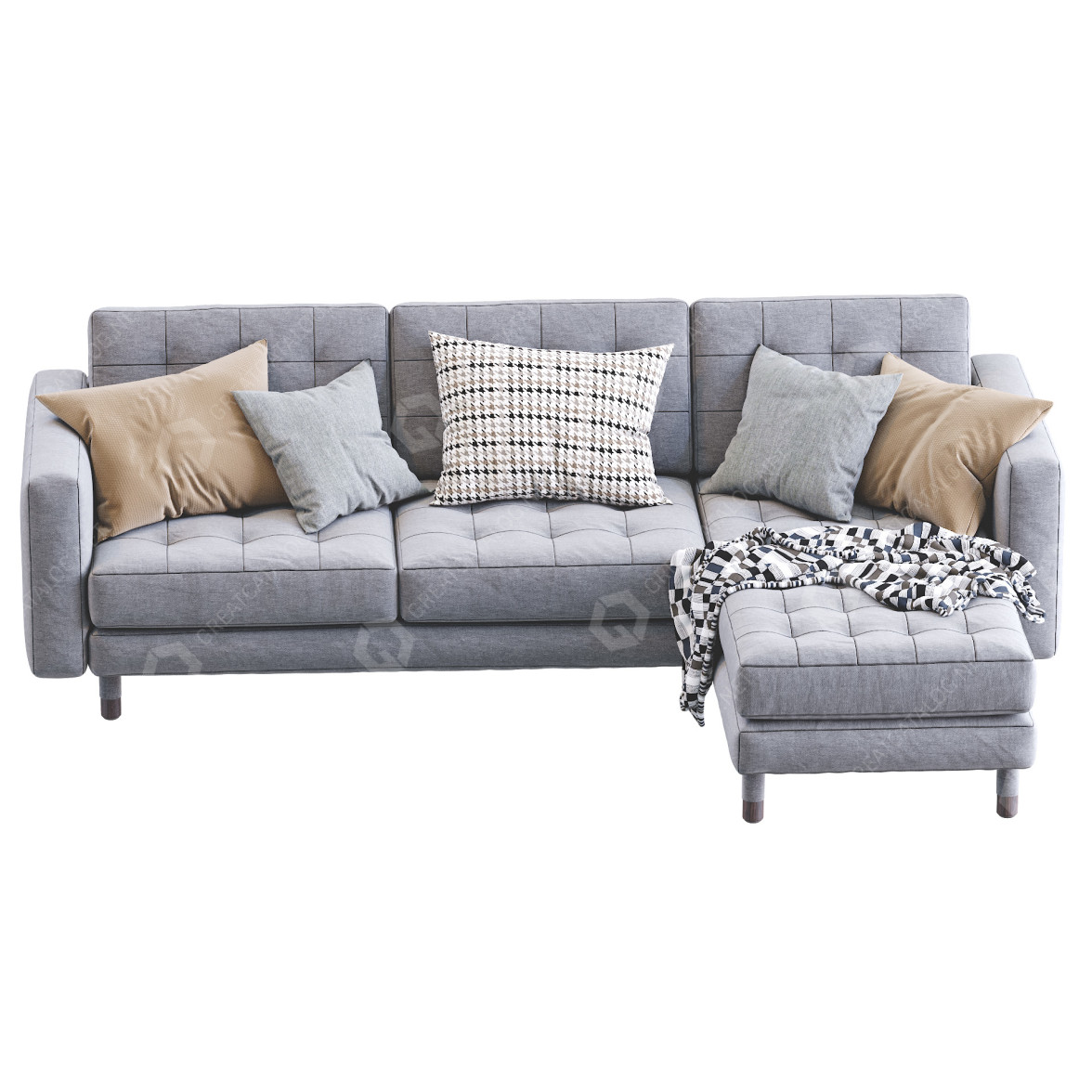 Sofa IKEA Landskrona Gray 3D model GreatCatalog 15634