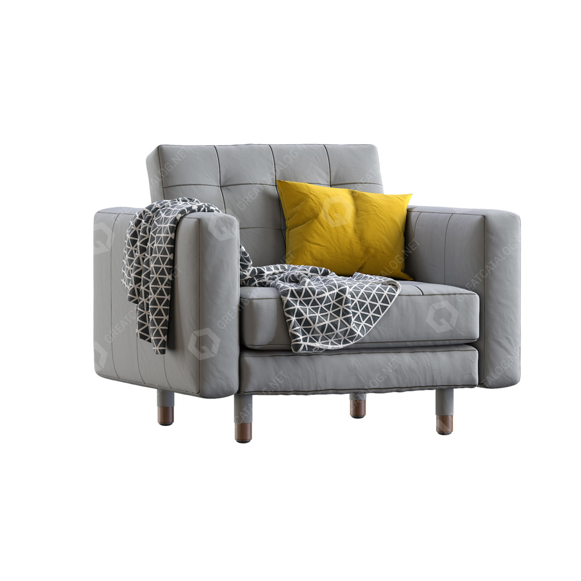 Armchair IKEA Landskrona Gray 3D model GreatCatalog 15635