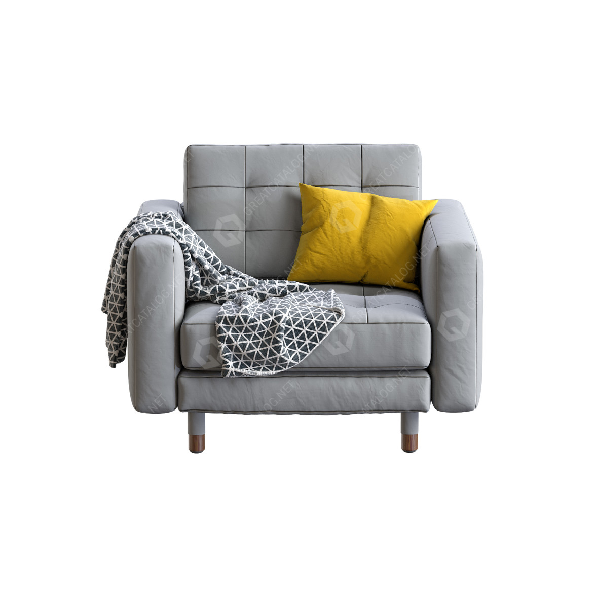 Armchair IKEA Landskrona Gray 3D model GreatCatalog 15635