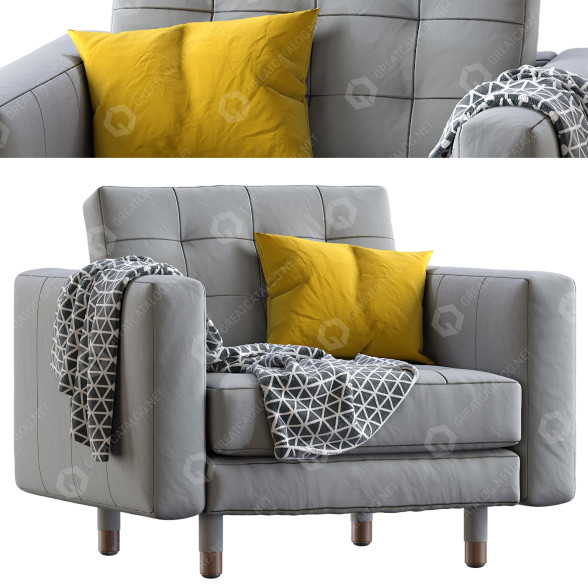 Armchair IKEA Landskrona Gray 3D model GreatCatalog 15635