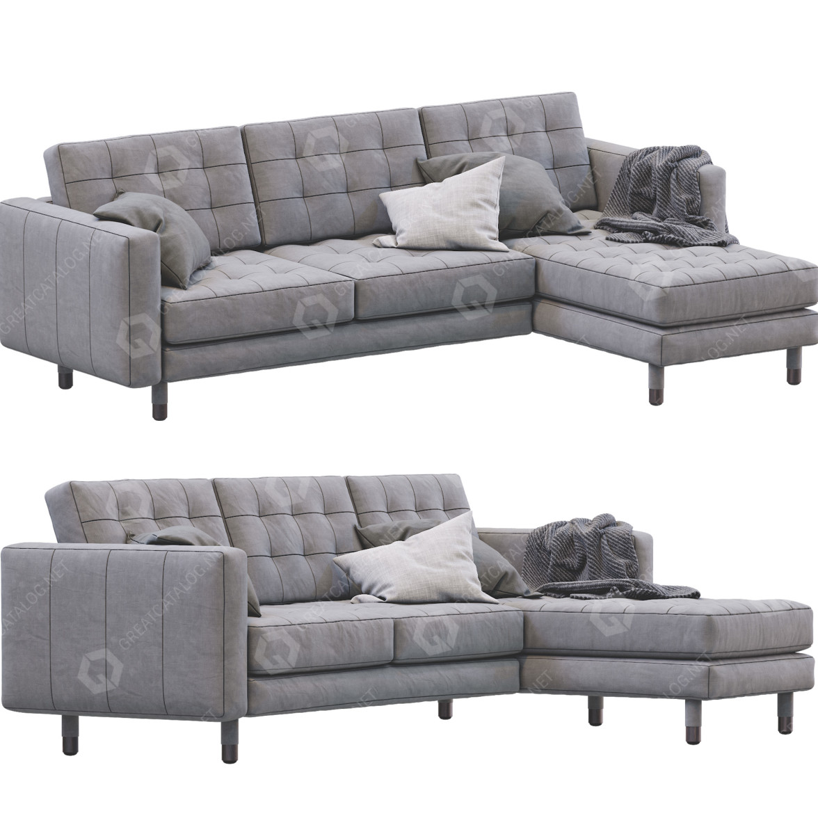 Sofa IKEA Landskrona Grey 3D model GreatCatalog 15647