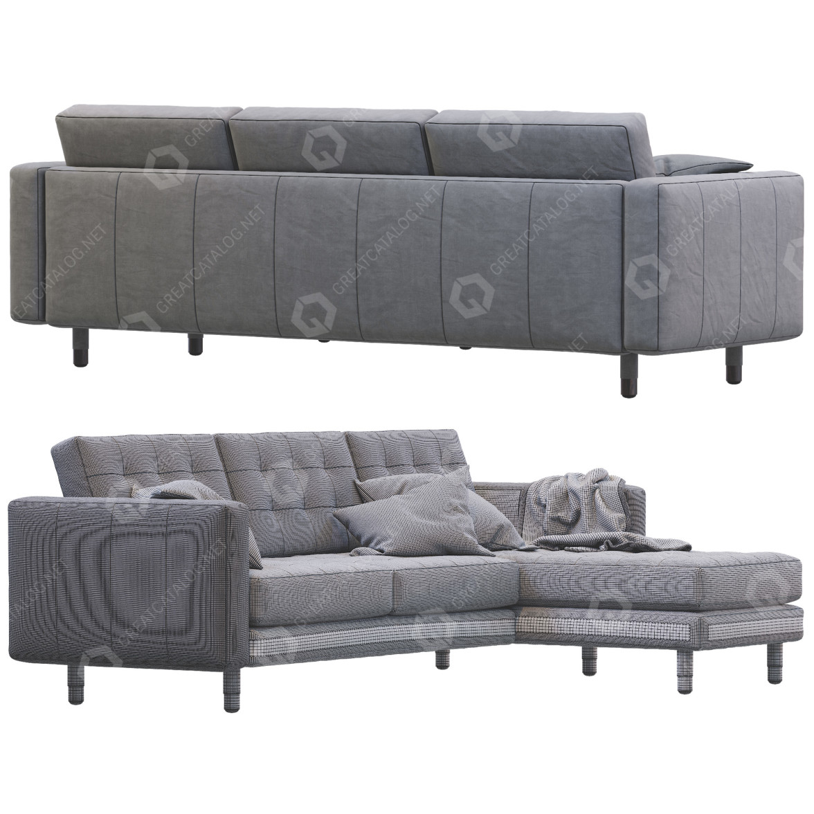 Sofa IKEA Landskrona Grey 3D model GreatCatalog 15647