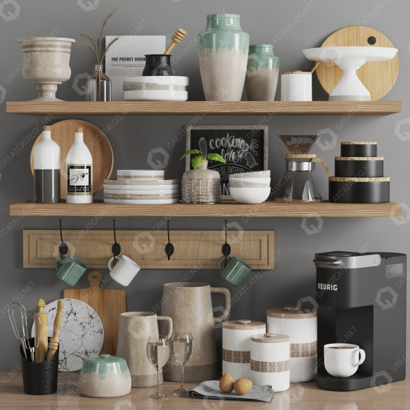 Посуд, кавоварка та декор Keurig Kitchen Accessories 3D модель