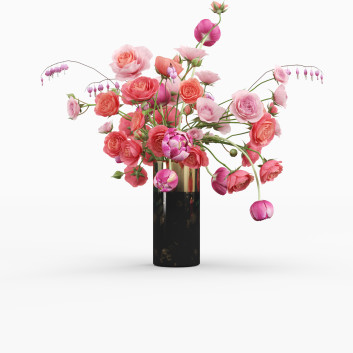 Ваза та квіти Eustoma