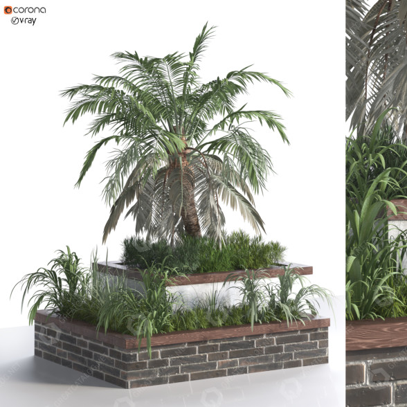 Plantas y decoración Conjunto de Caja Exterior e Interior 325 Modelo 3D