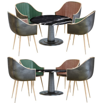 Mesa y sillas  Modern Circle Modelo 3D