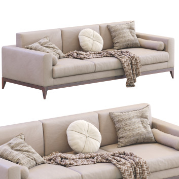 Sofa  Copenhaga Leather Beige Model 3D